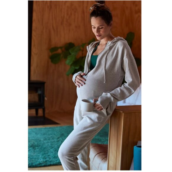 Free People Movement x Hatch Warm Up Maternity Jumpsuit Heather Grey XS NWT - Picture 1 of 6
